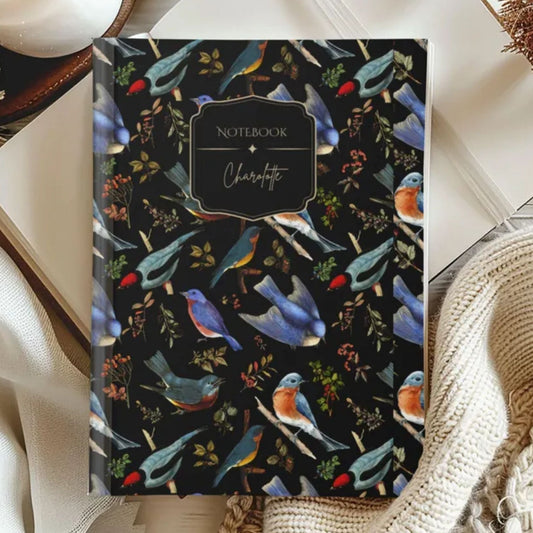 Bluebirds Hardcover Personalized Journal