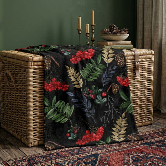 Winter Woodland Fleece Throw Blanket
