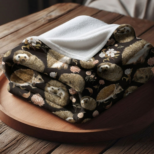 Hedgehog Fleece Throw Blanket