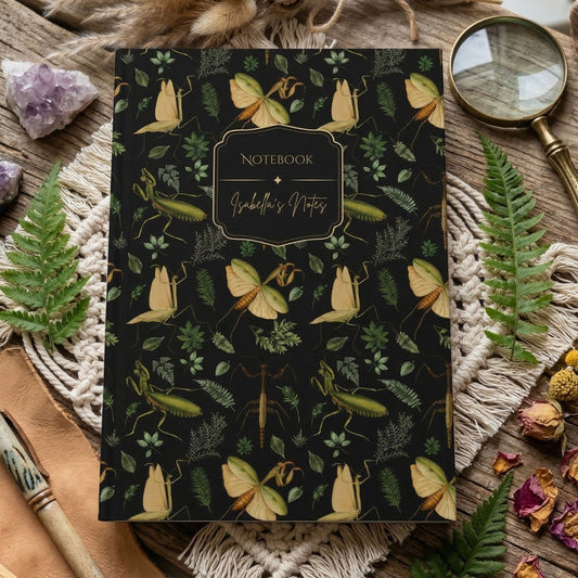 Praying Mantis Hardcover Personalized Journal