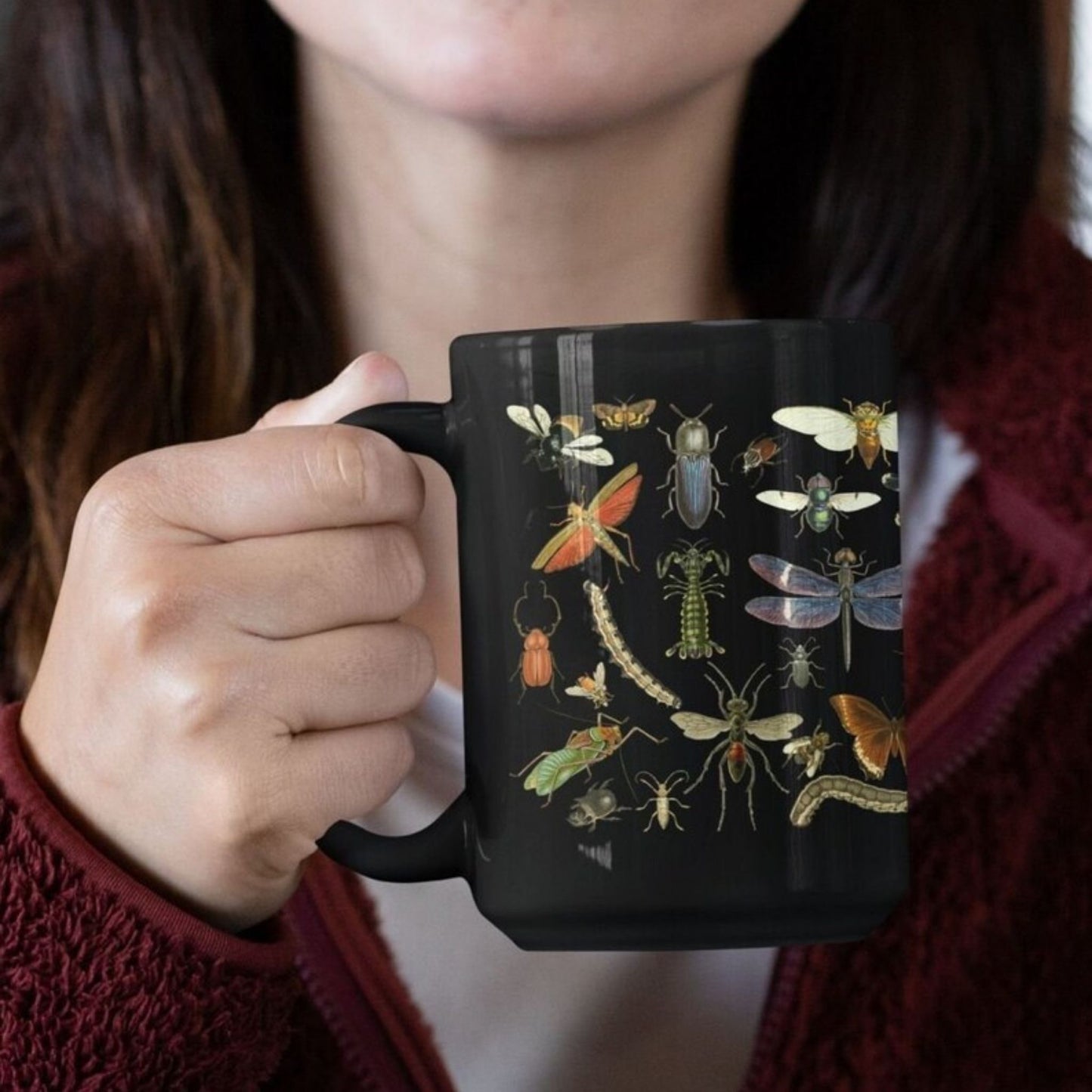Insects 15 Ounce Black Mug