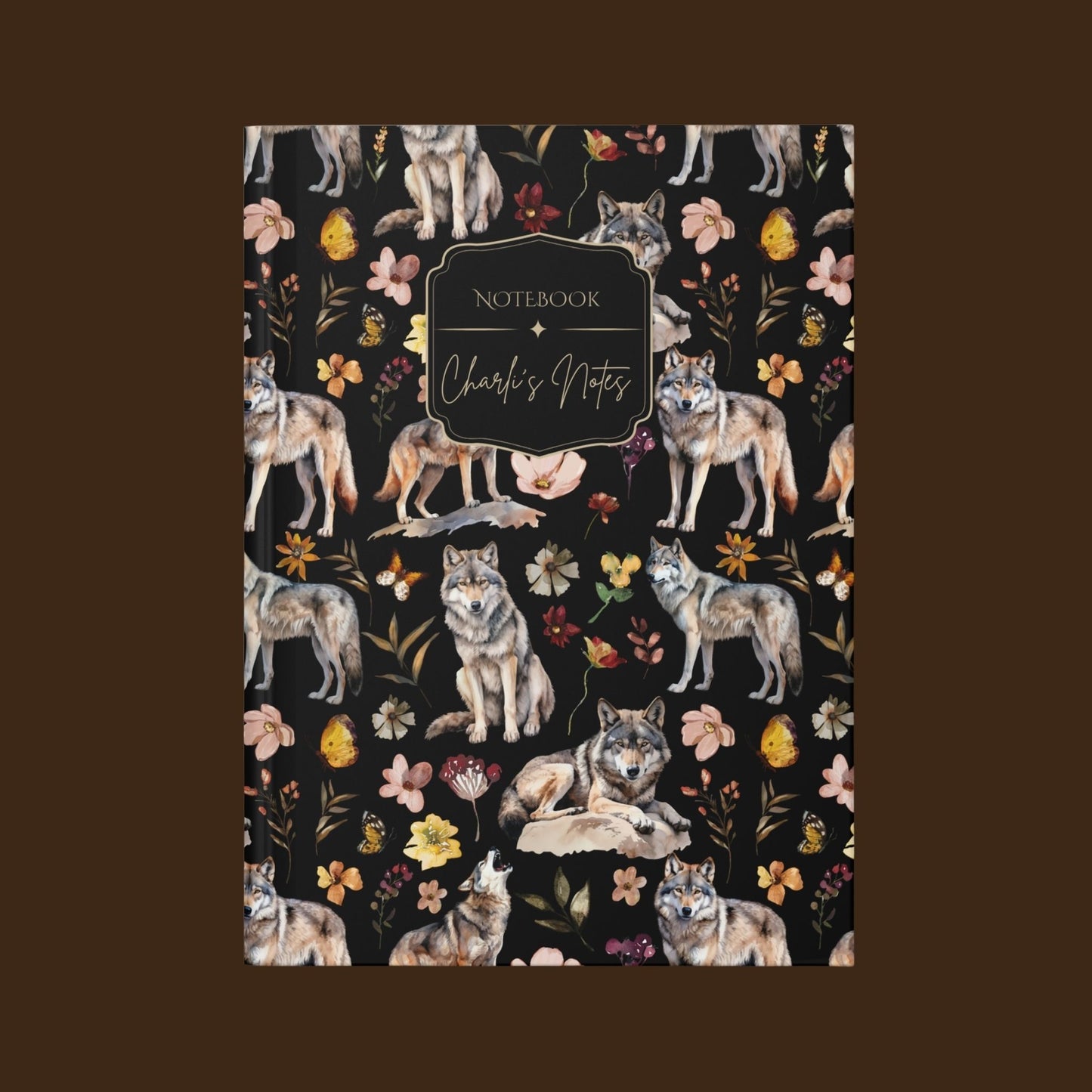 Floral Wolves Personalized Journal