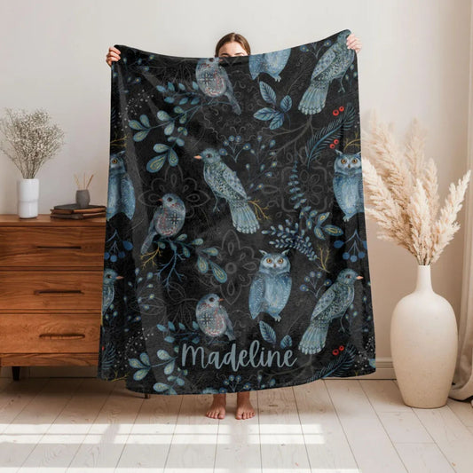 Nordic Animals Forest Fleece Throw Blanket