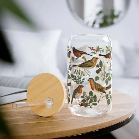 Vintage American Robin 16 Oz Tumbler Glass