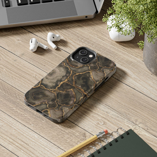 Brown Gold Agate Tough Phone Case