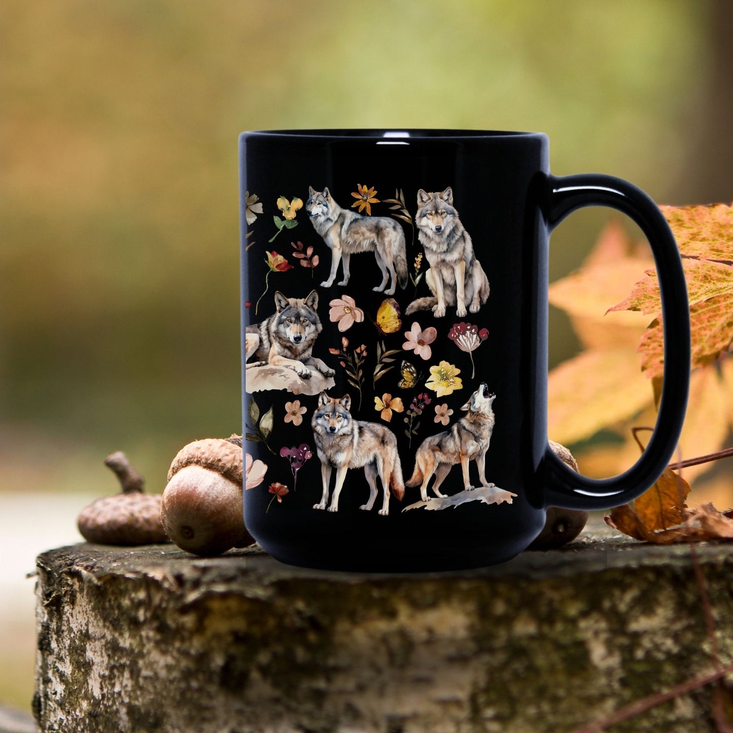 Wolves 15oz Black Mug