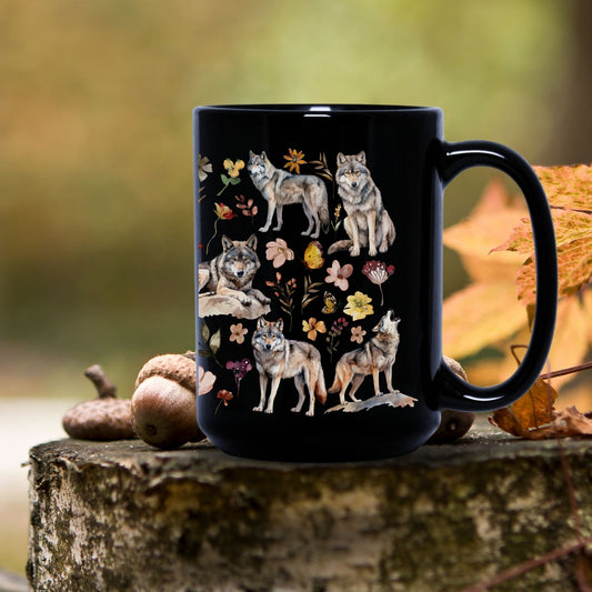 Wolves 15oz Black Mug