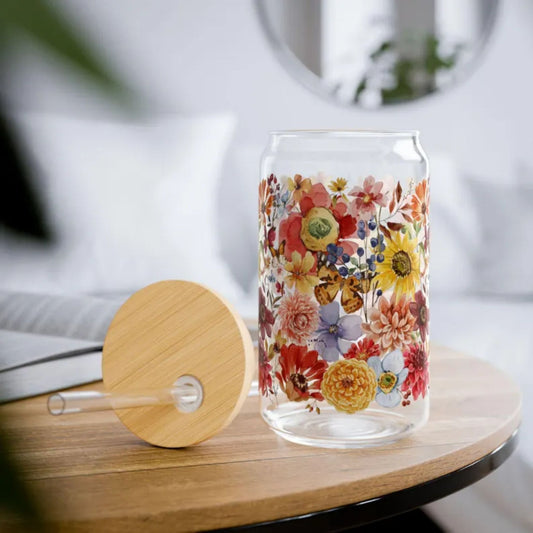 Fall Floral 16 Oz. Tumbler Glass