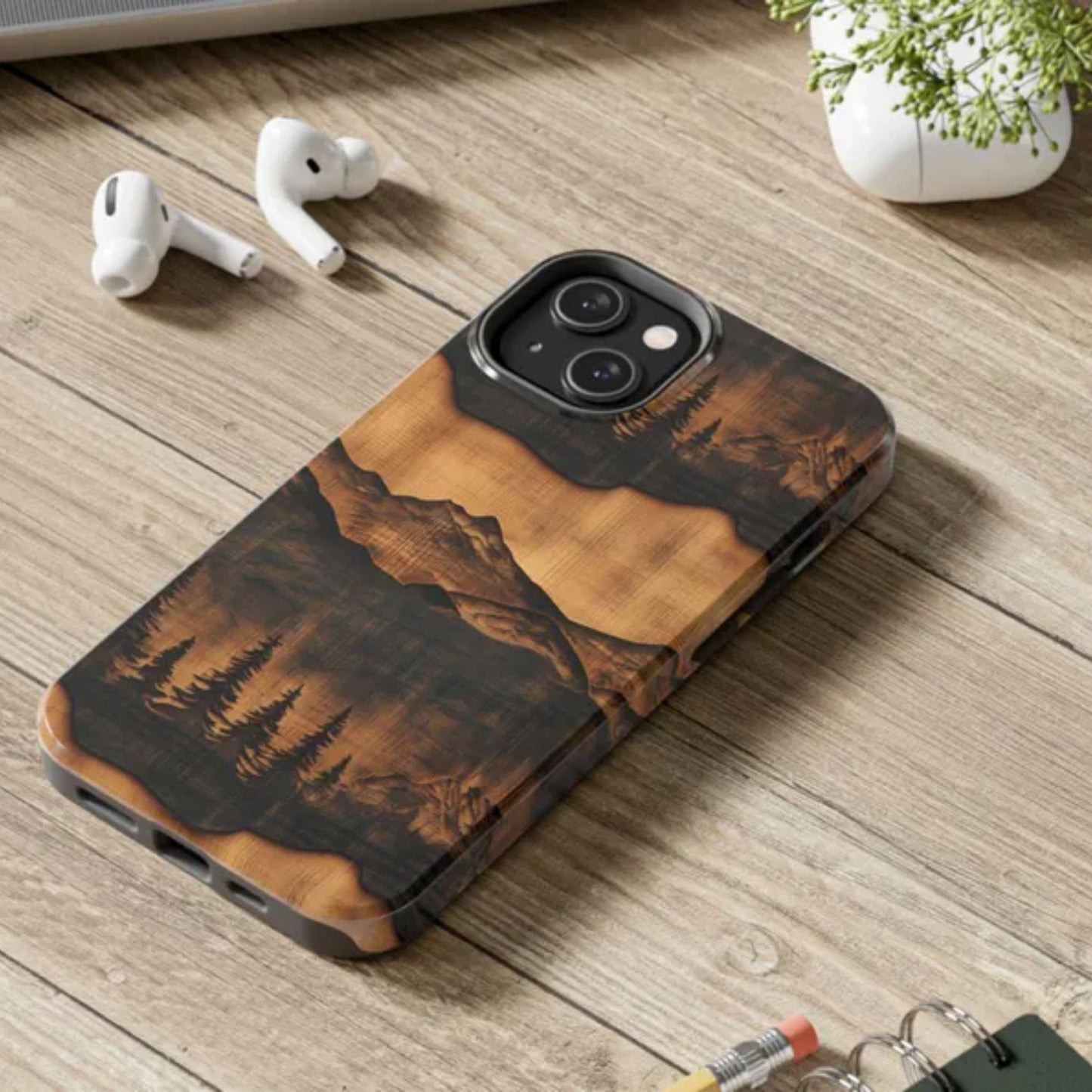 Rustic Mountain Woodgrain Phone Case