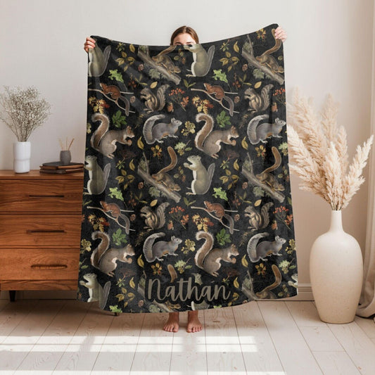 Vintage Squirrel Throw Blanket