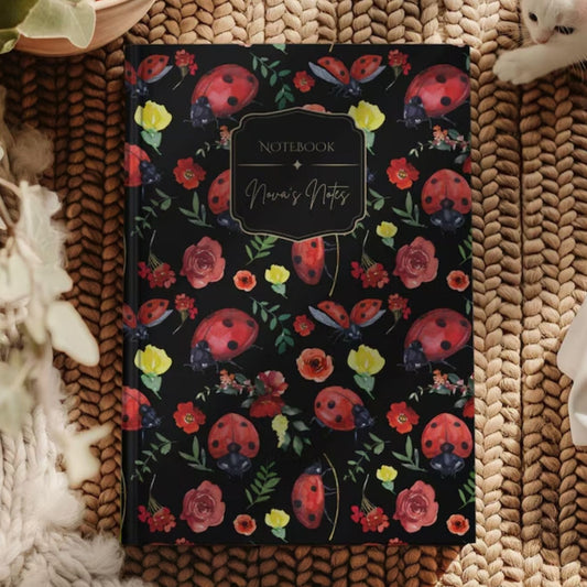 Watercolor Ladybug Personalized Journal