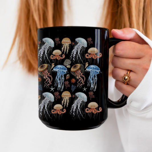 Jellyfish Ceramic 15 Ounce Mug