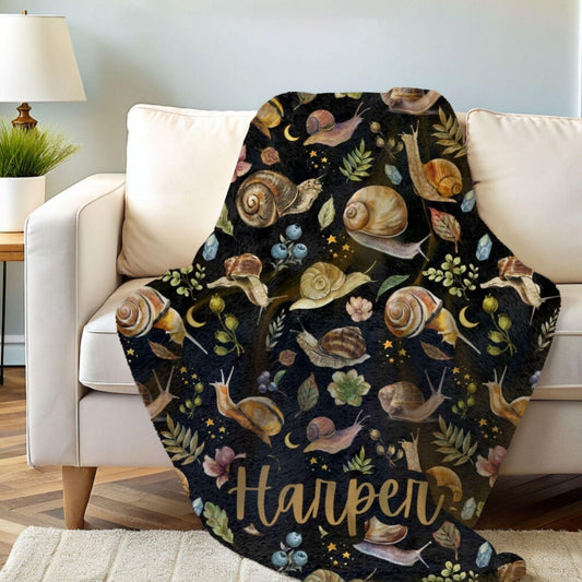 Mystical Snail Fleece Throw Blanket