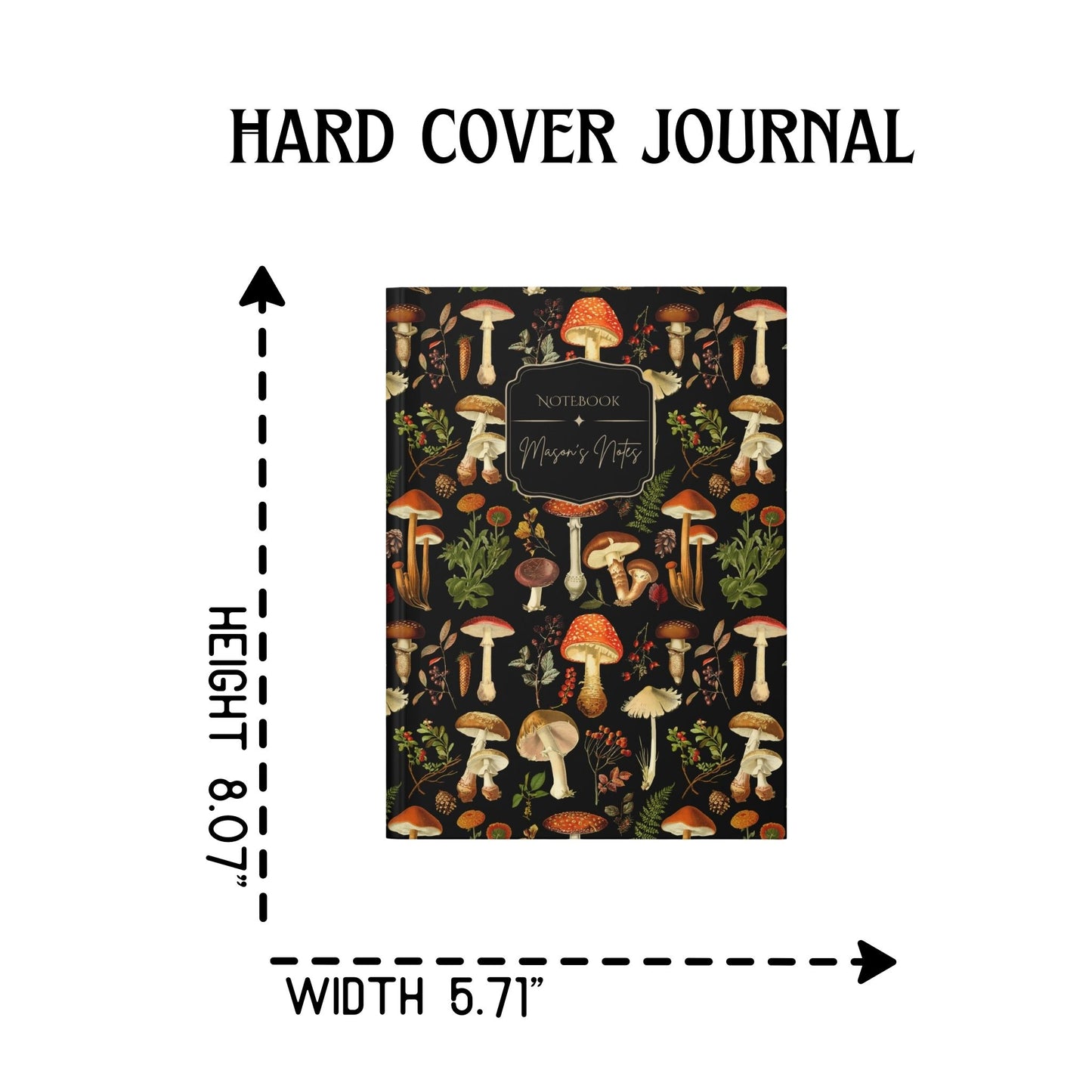 Mushroom Forest Personalized Hardcover Journal
