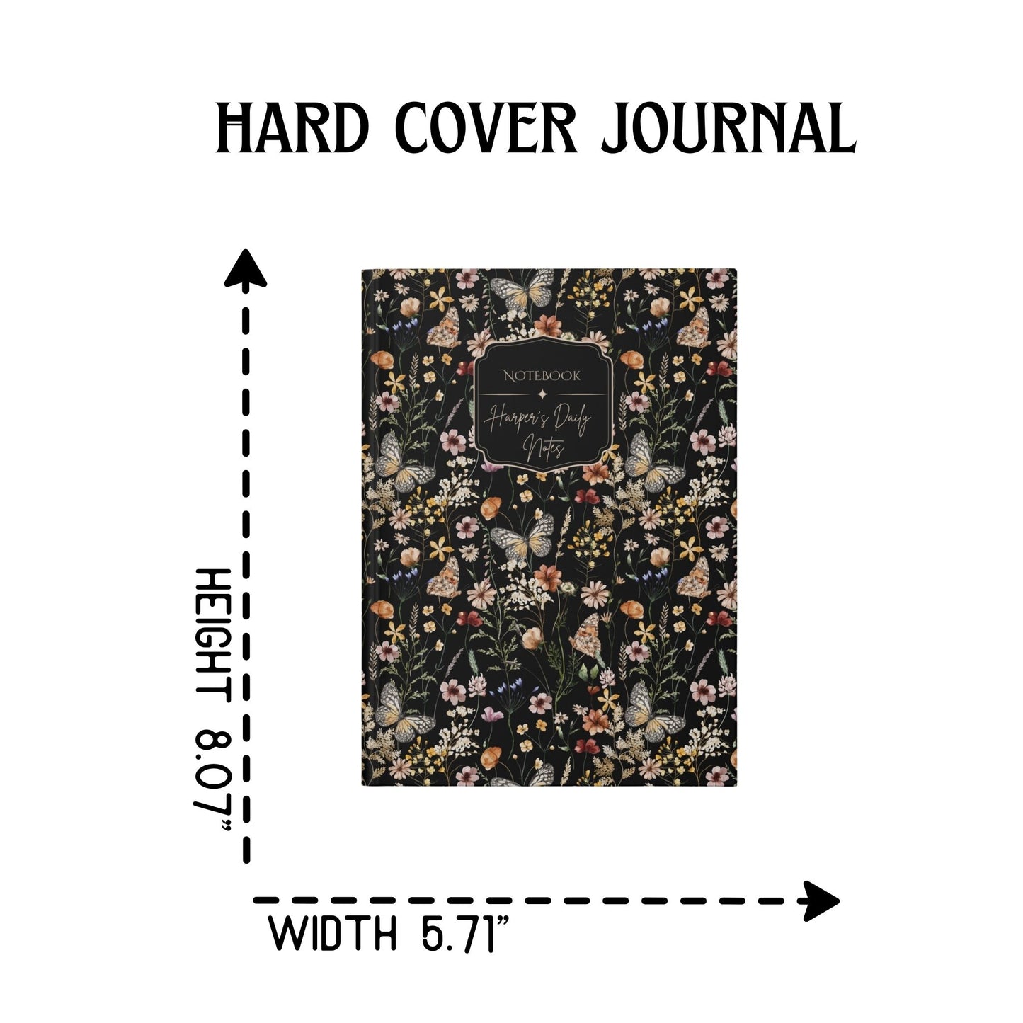 Delicate Wildflower Hardcover Personalized Journal