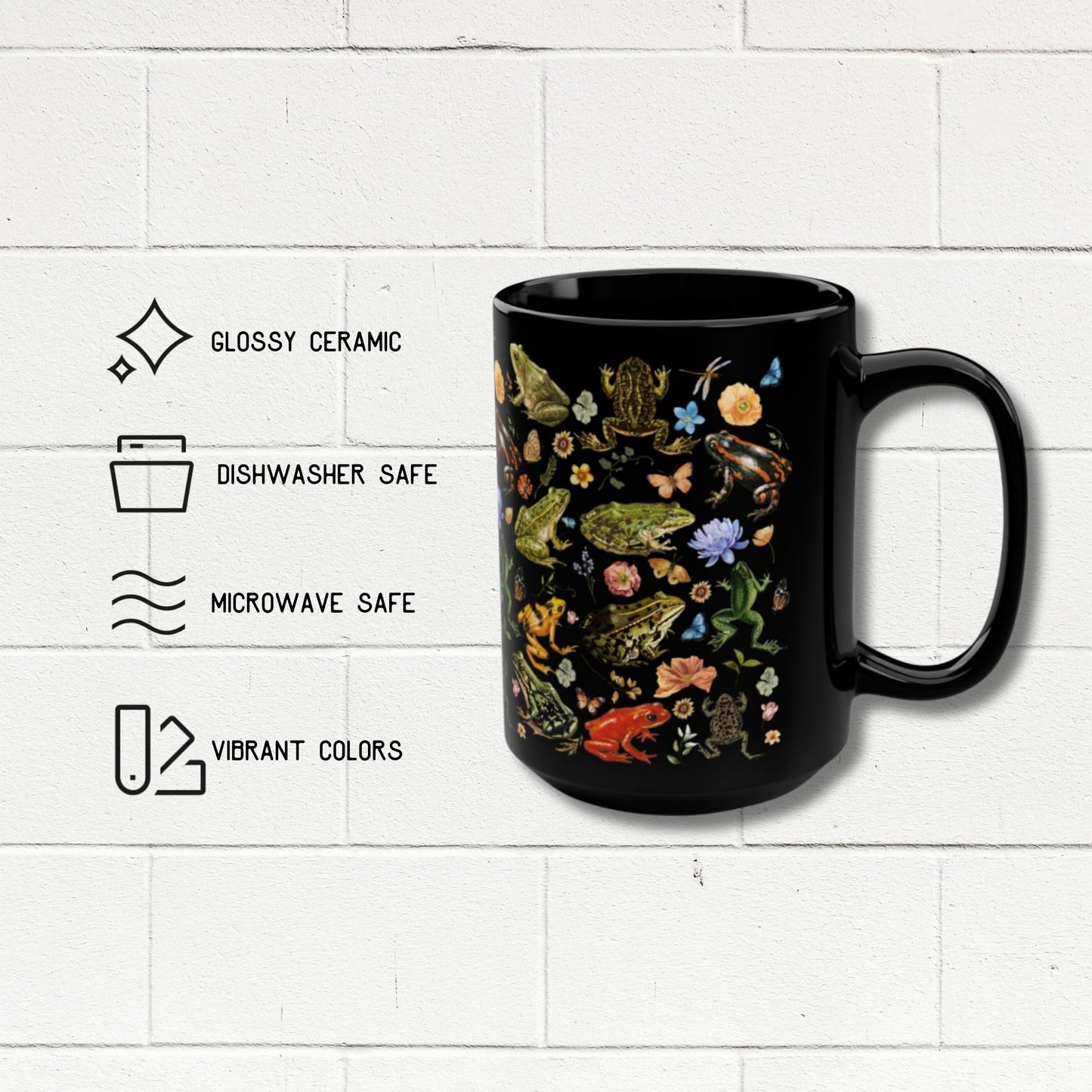 Colorful Floral Frog Mug