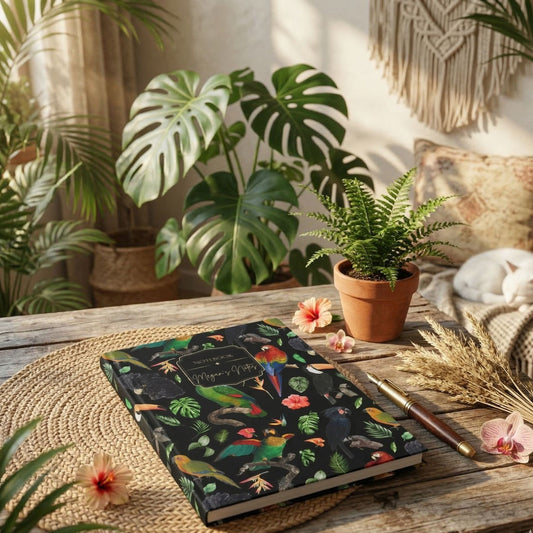 Tropical Parrots Hardcover Journal