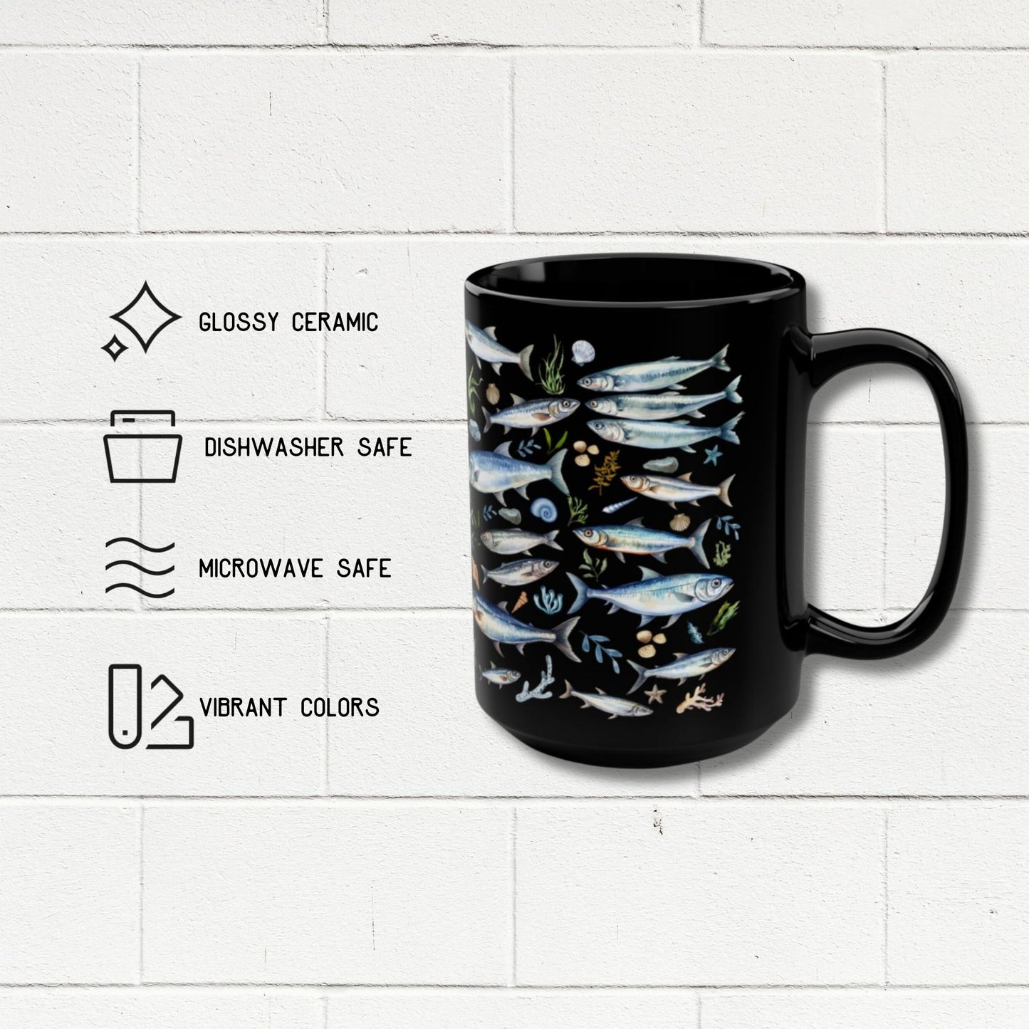 Sardine Fish 15 Ounce Mug