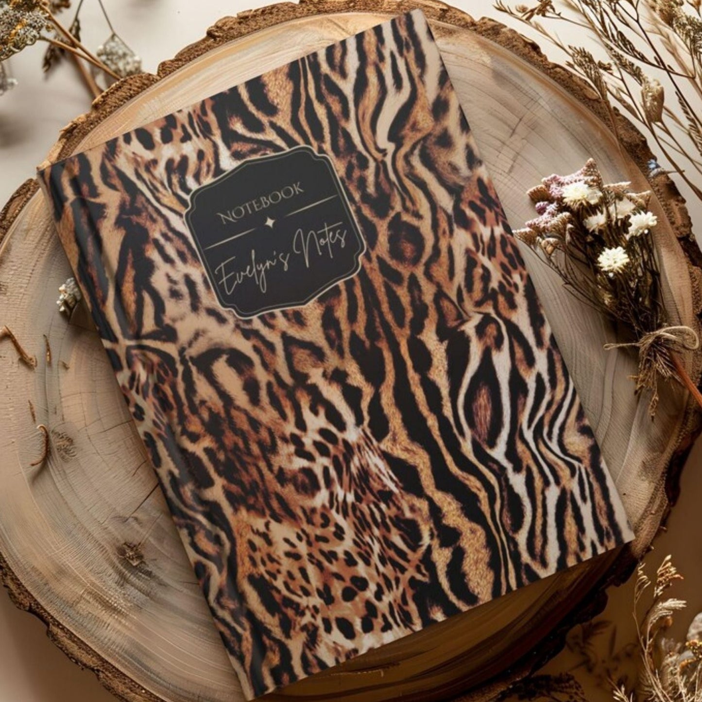 Trendy Leopard Animal Print Personalized Journal