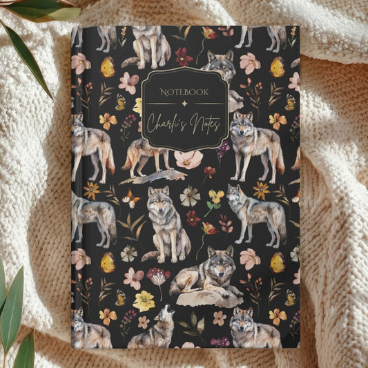 Floral Wolves Personalized Journal