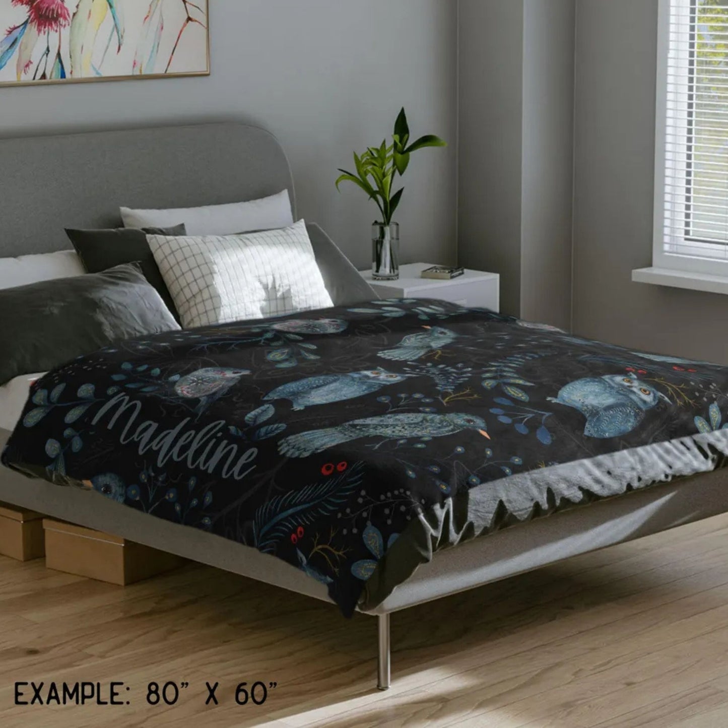 Nordic Animals Forest Fleece Throw Blanket