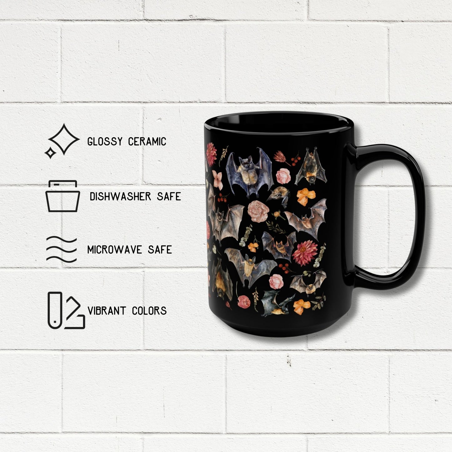 Floral Bats Large Mug
