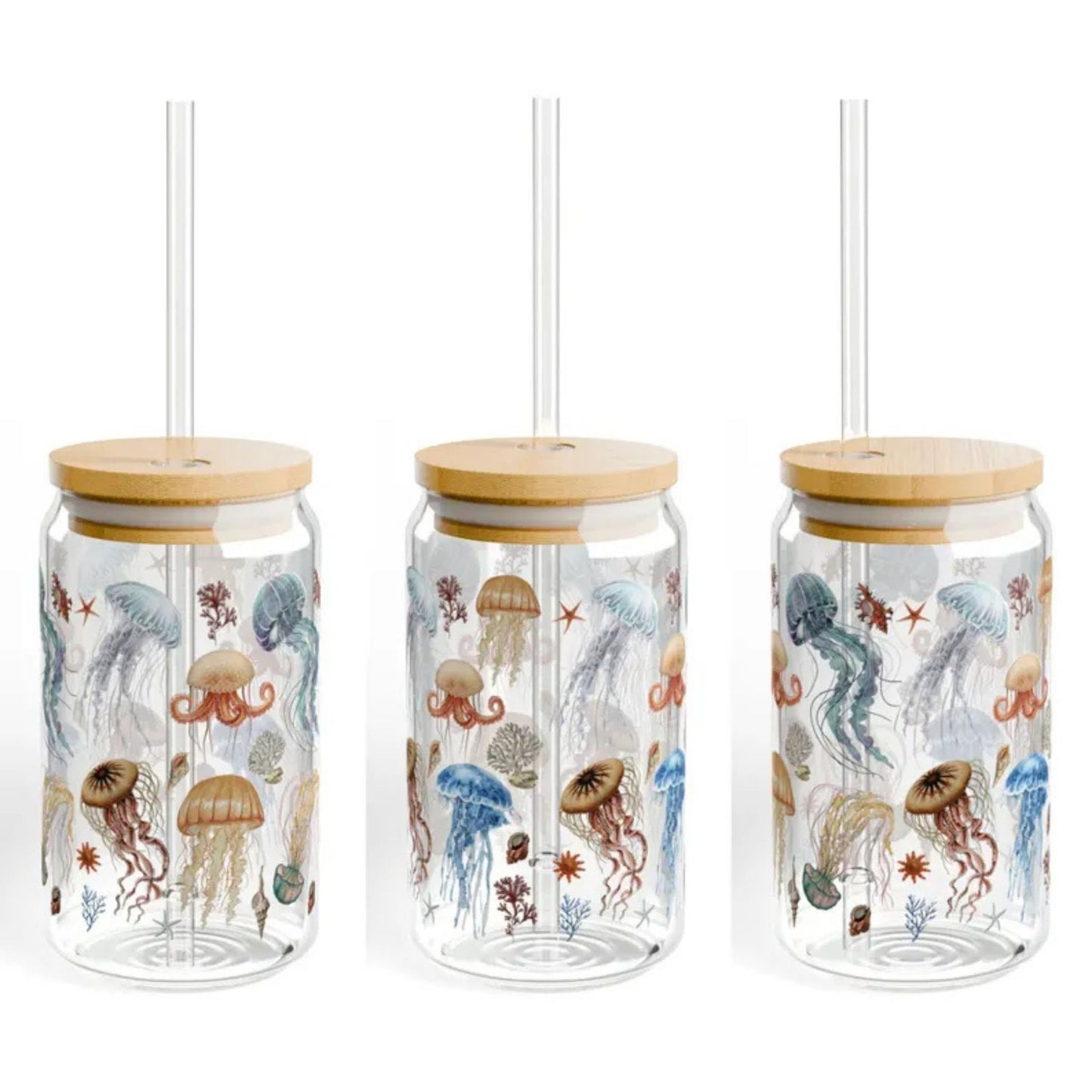 Jellyfish Sipper Glass With Straw