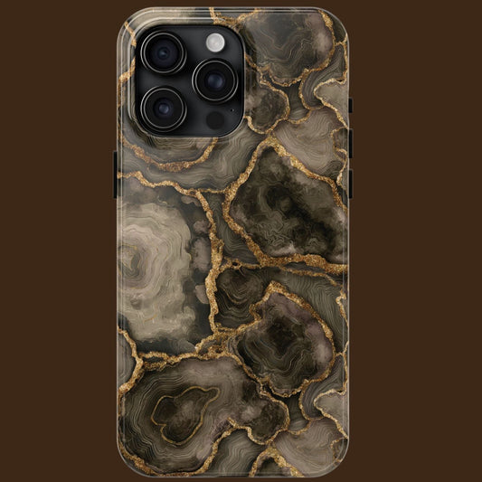 Brown Gold Agate Tough Phone Case