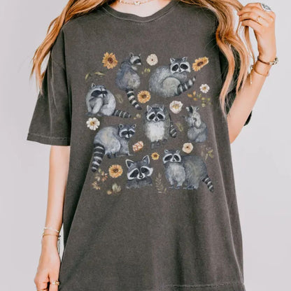 Raccoon Floral T-Shirt