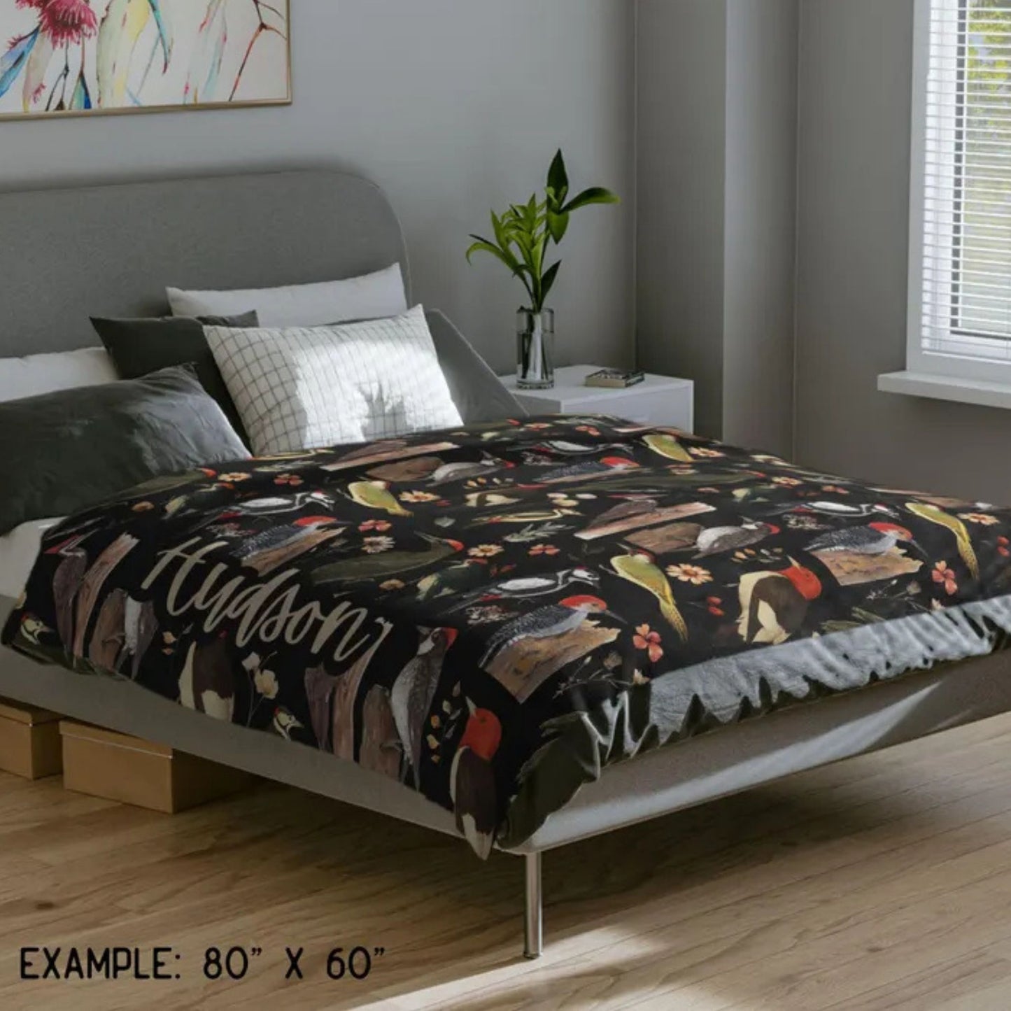 Woodpecker Birds Fleece Blanket