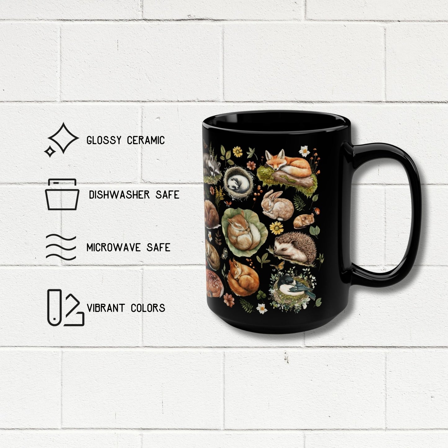 Cute Sleeping Woodland Animals Mug