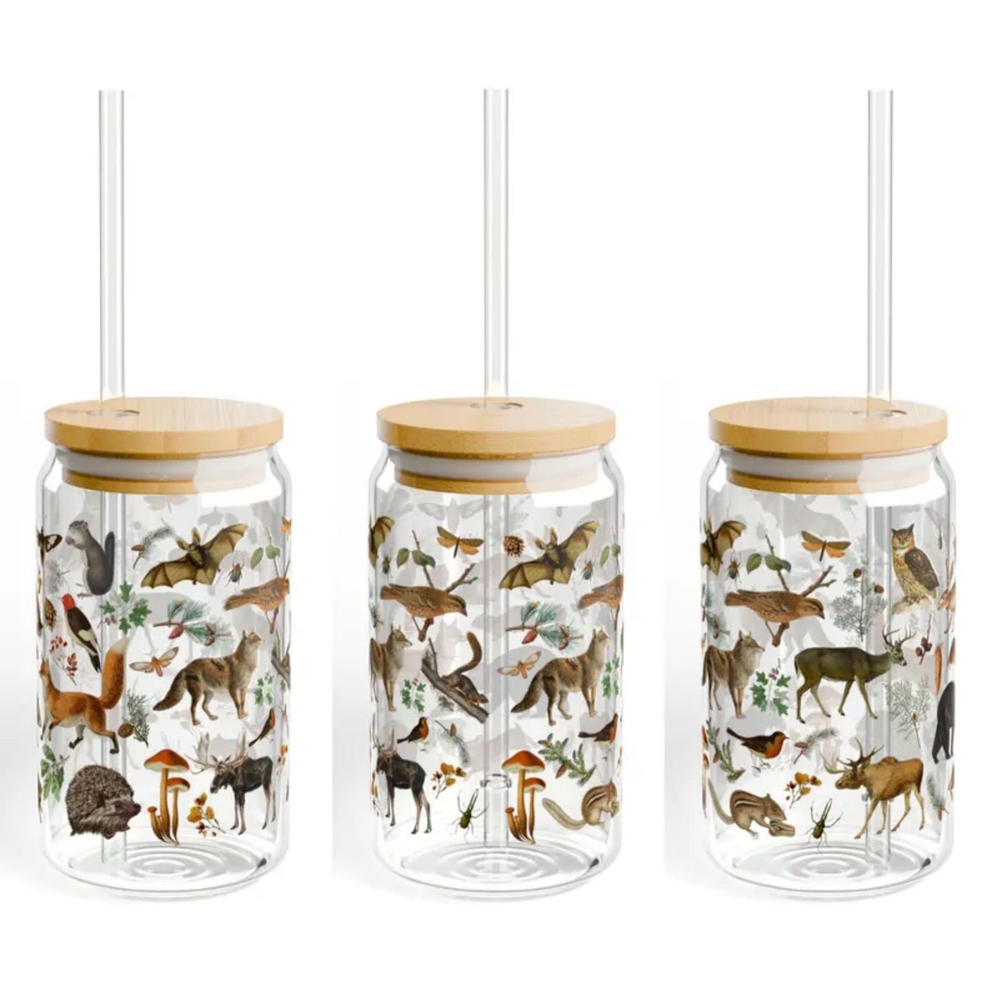 Woodland Animals Sipper Glass