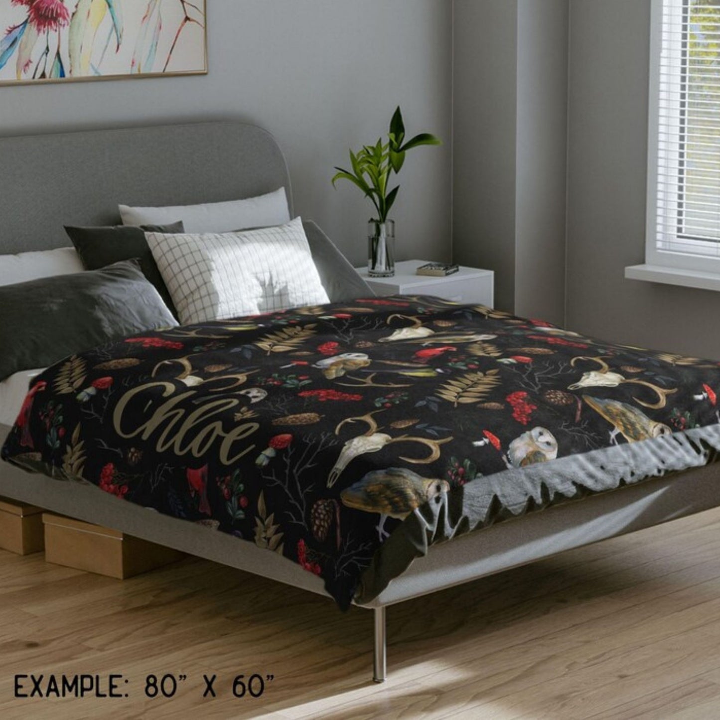Mystical Forest Animals Fleece Throw