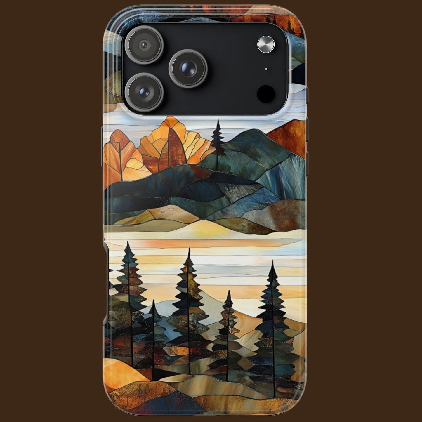 Rustic Forest Stained Glass Phone Case