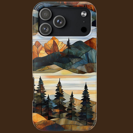 Rustic Forest Stained Glass Phone Case