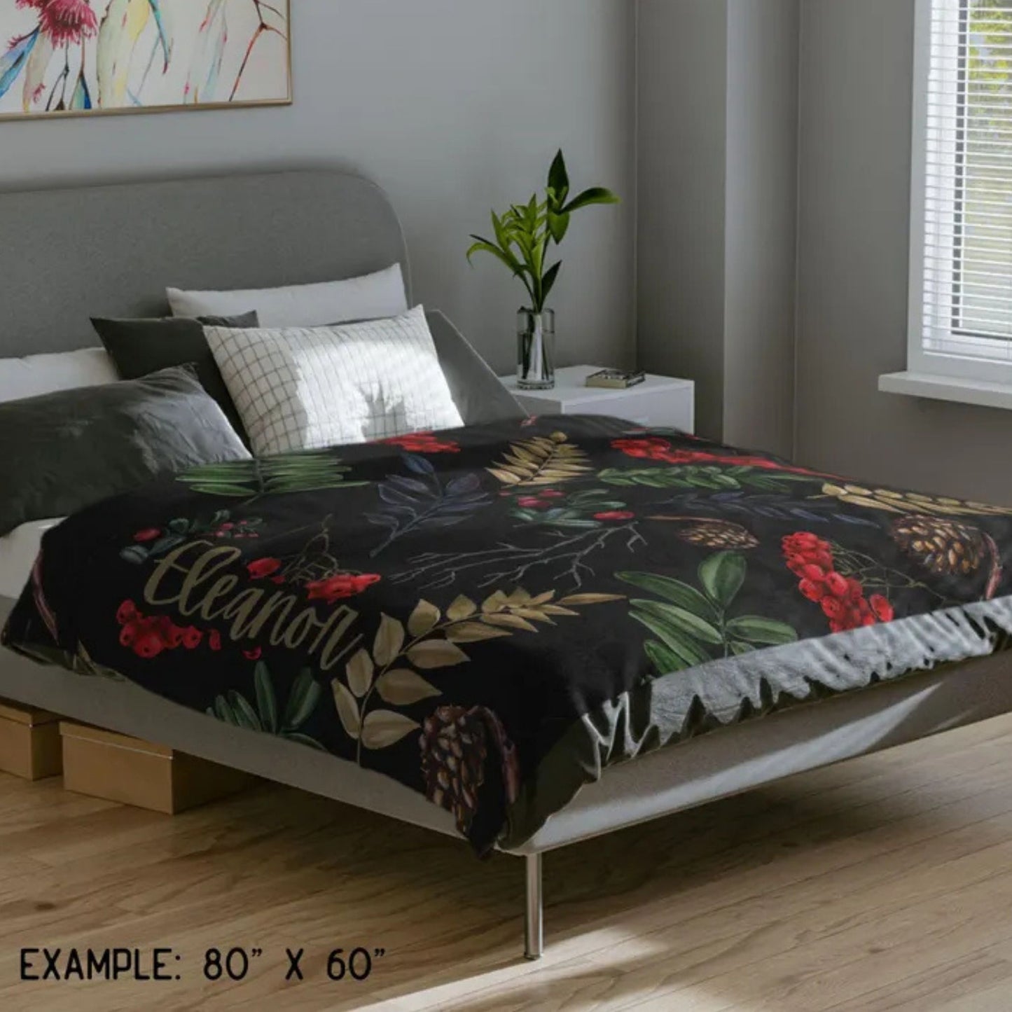 Winter Woodland Fleece Throw Blanket