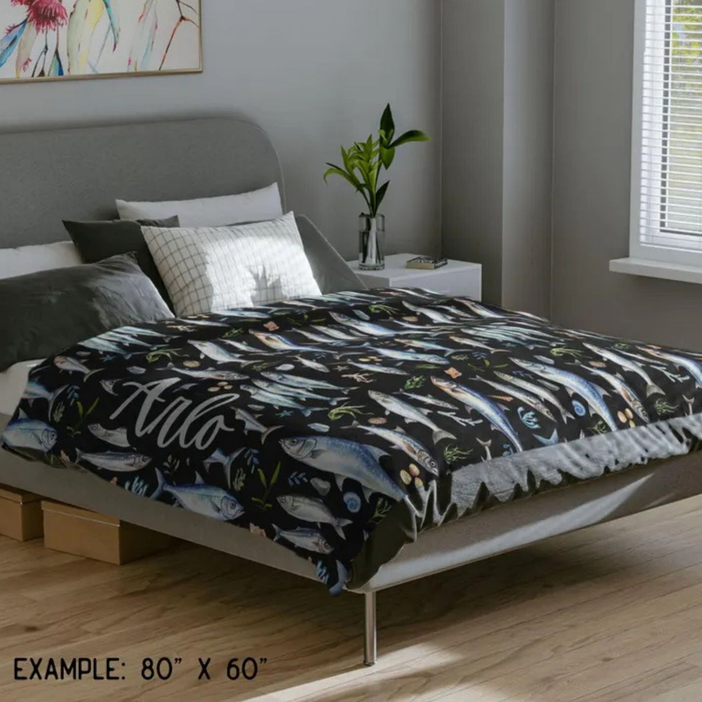 Fish Sardine Fleece Blanket