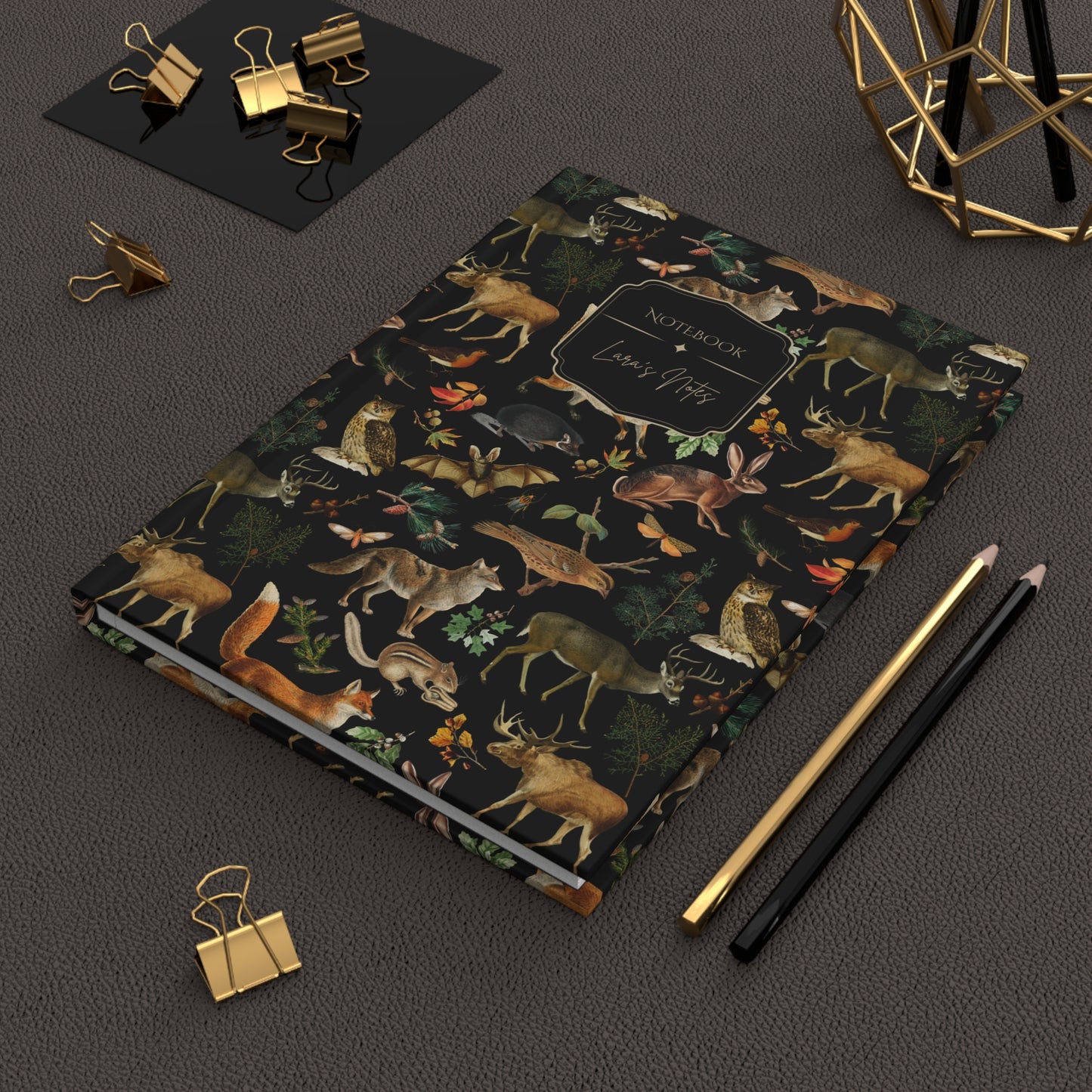 Vintage Woodland Animals Hardcover Journal