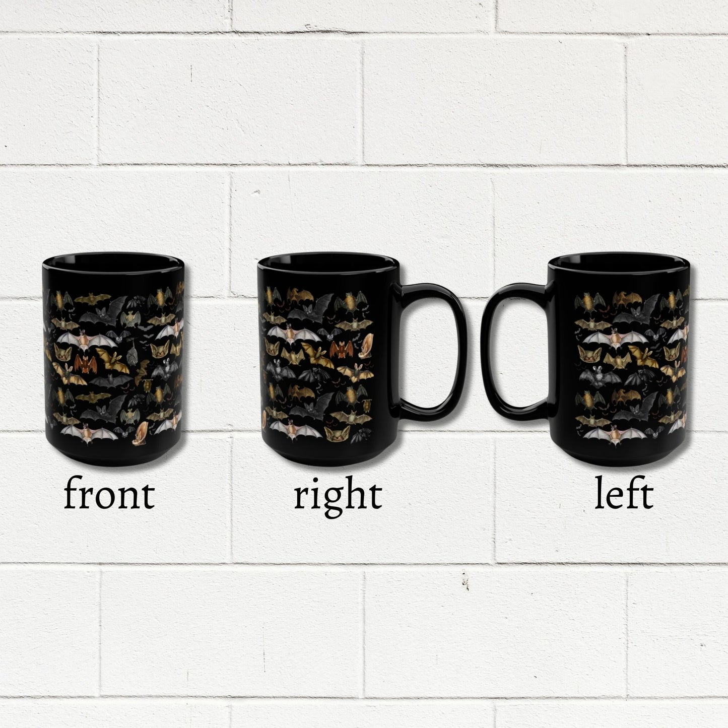 Bats Gothic Black Coffee Mug