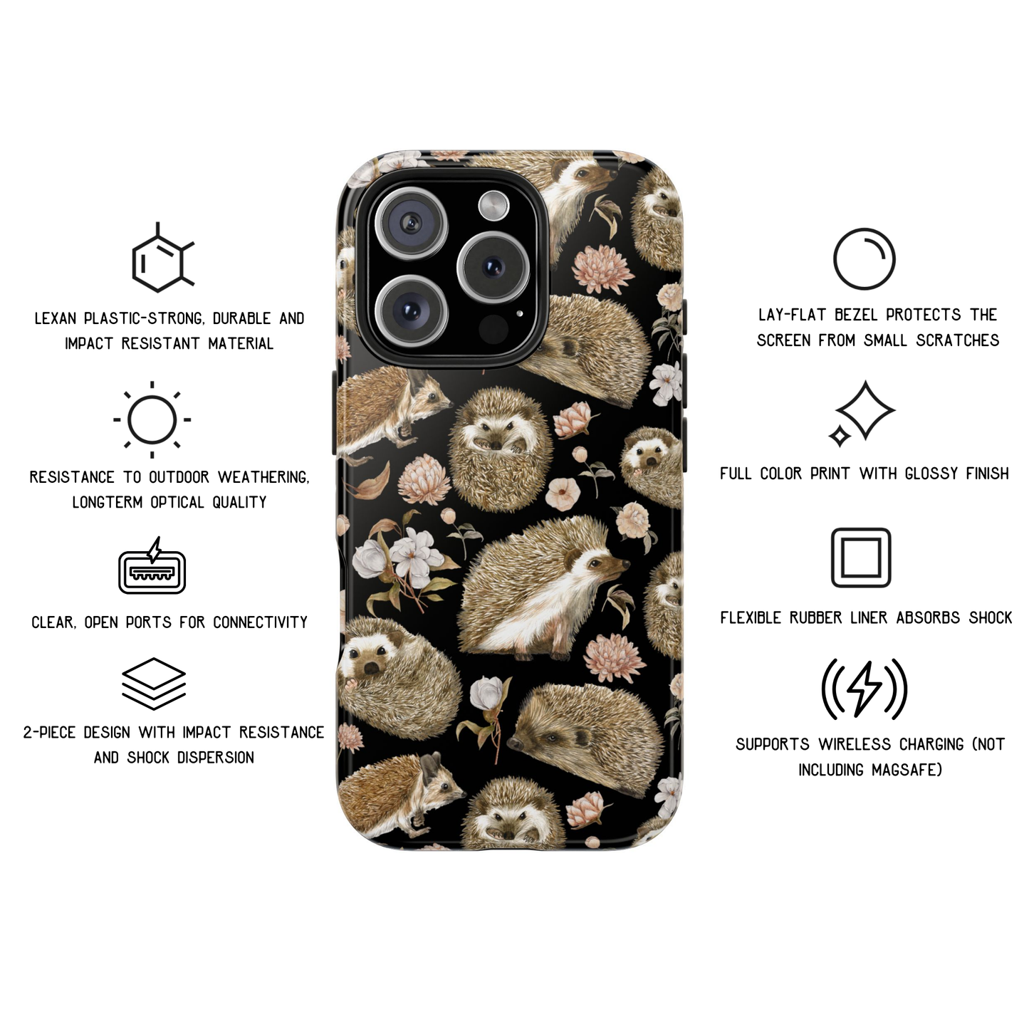 Cute Hedgehog Tough Phone Case