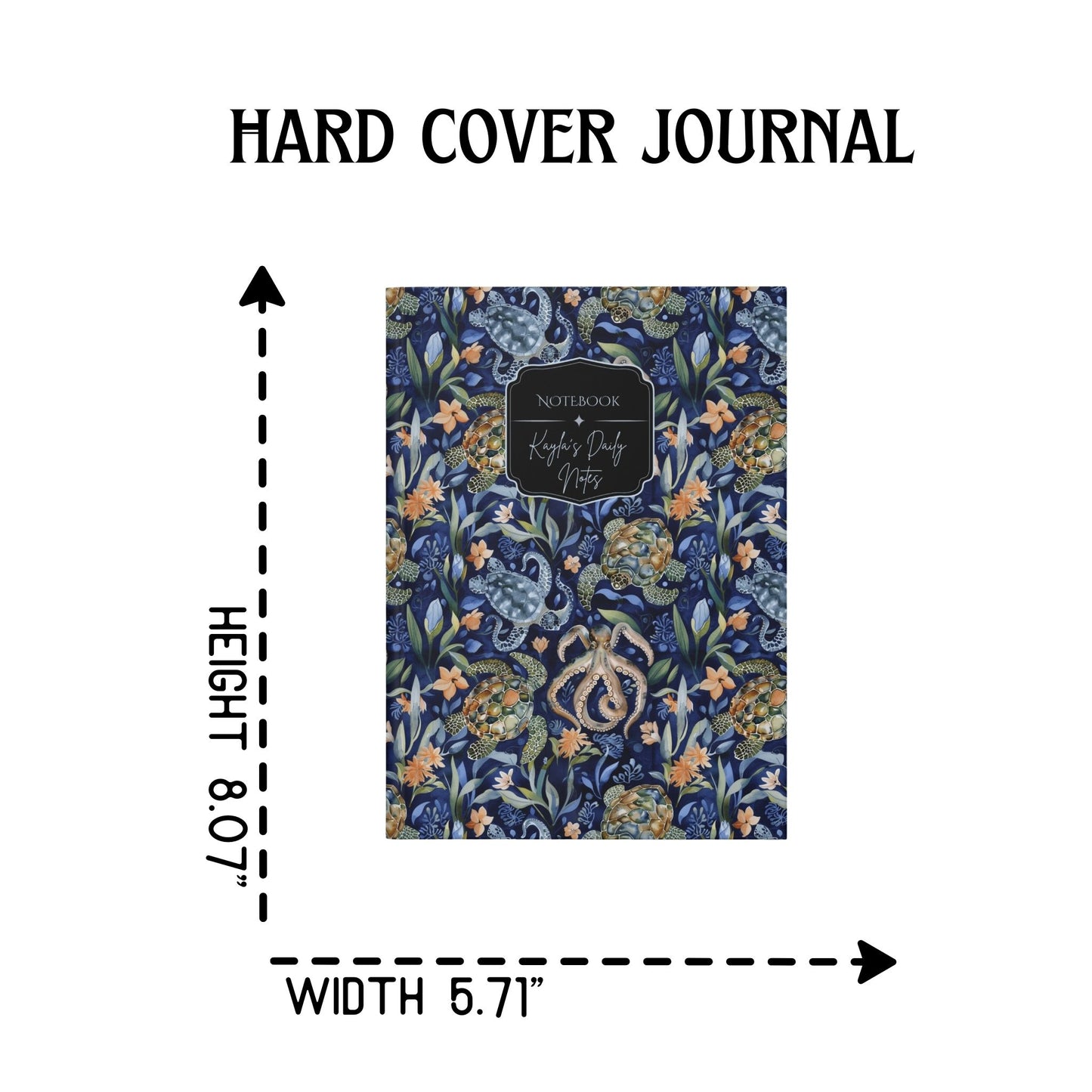 Turtle William Morris Style Personalized Journal