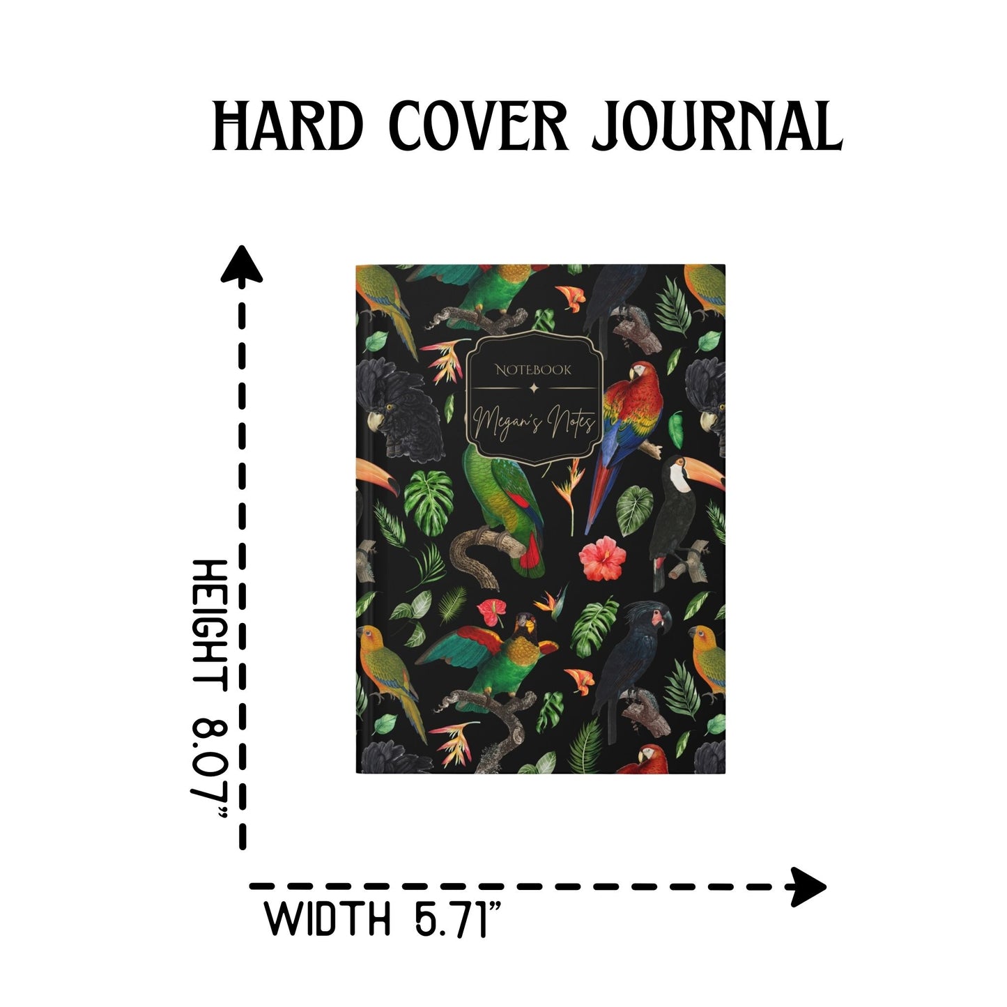 Tropical Parrots Hardcover Journal