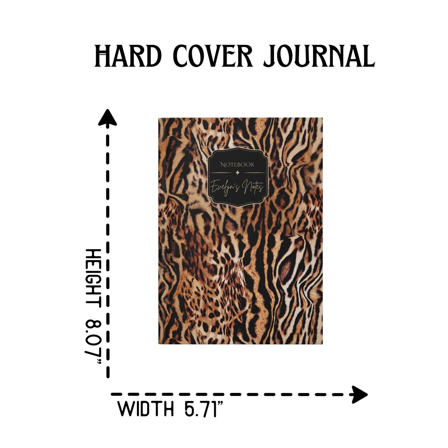 Trendy Leopard Animal Print Personalized Journal