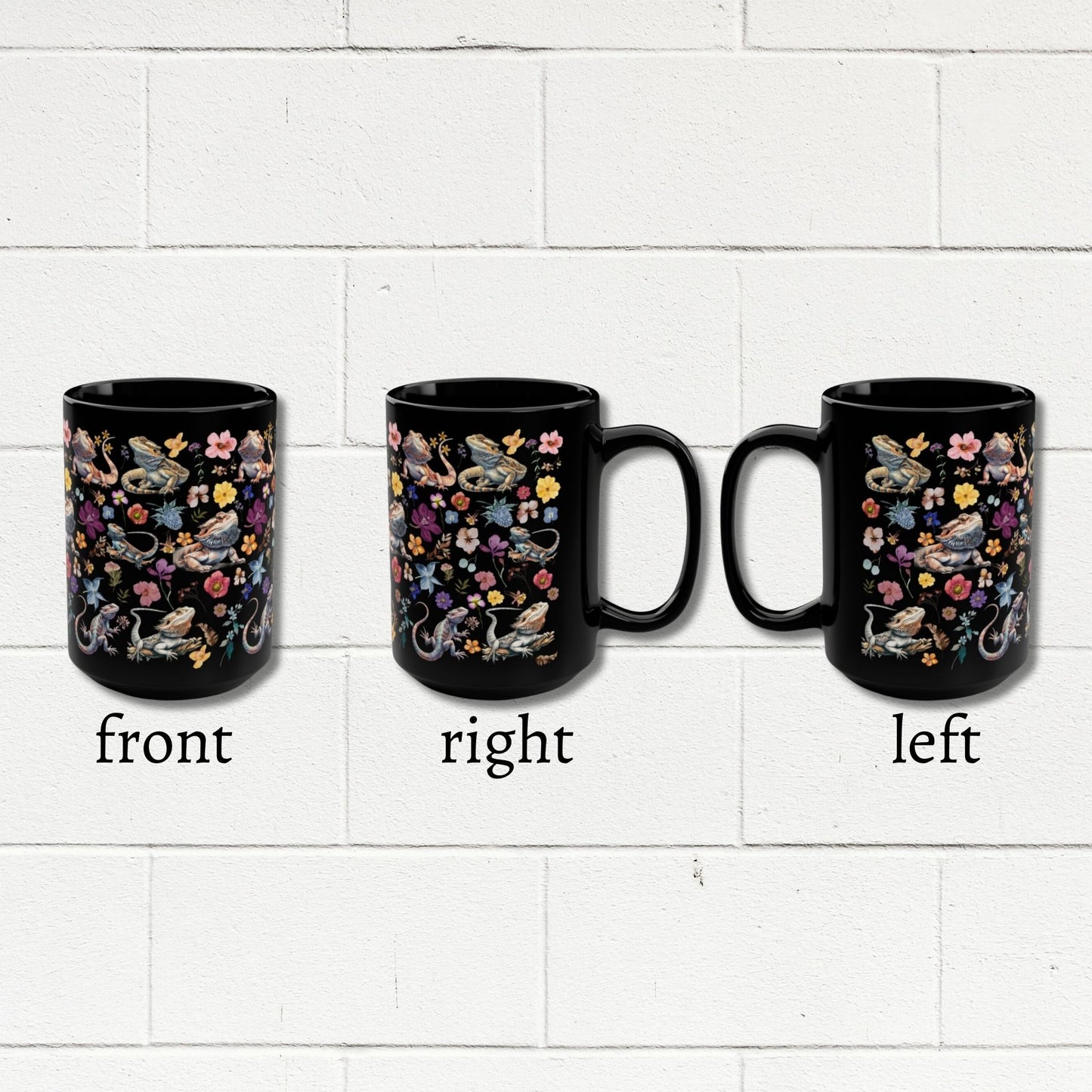 Bearded Dragon Floral Mug