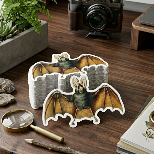 Vintage Bats Clear Die Cut Sticker