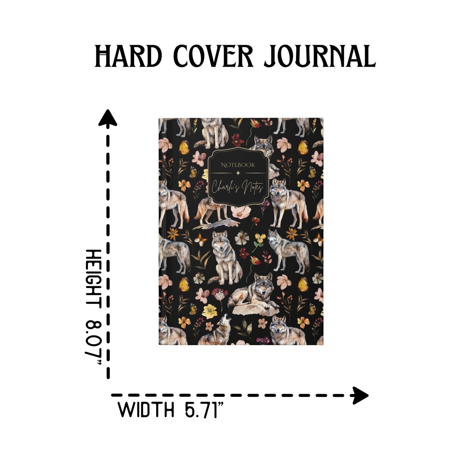 Floral Wolves Personalized Journal
