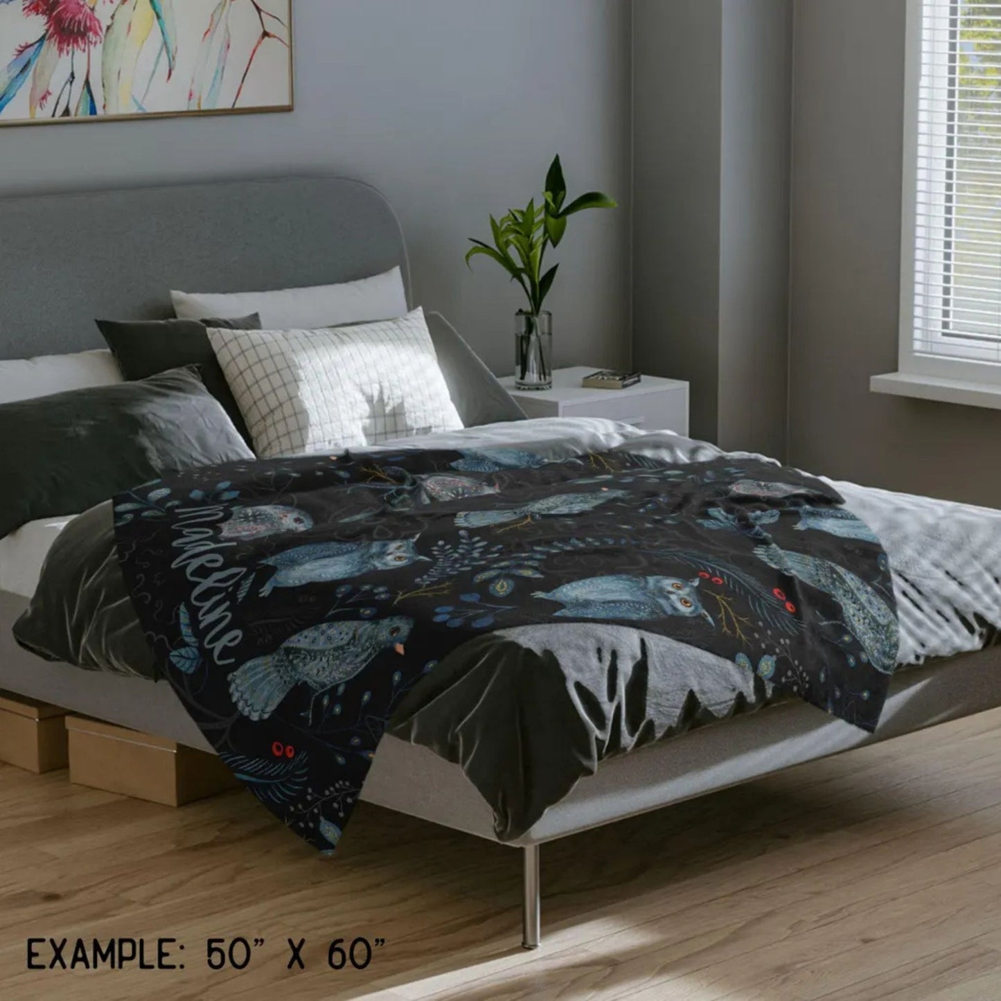 Nordic Animals Forest Fleece Throw Blanket