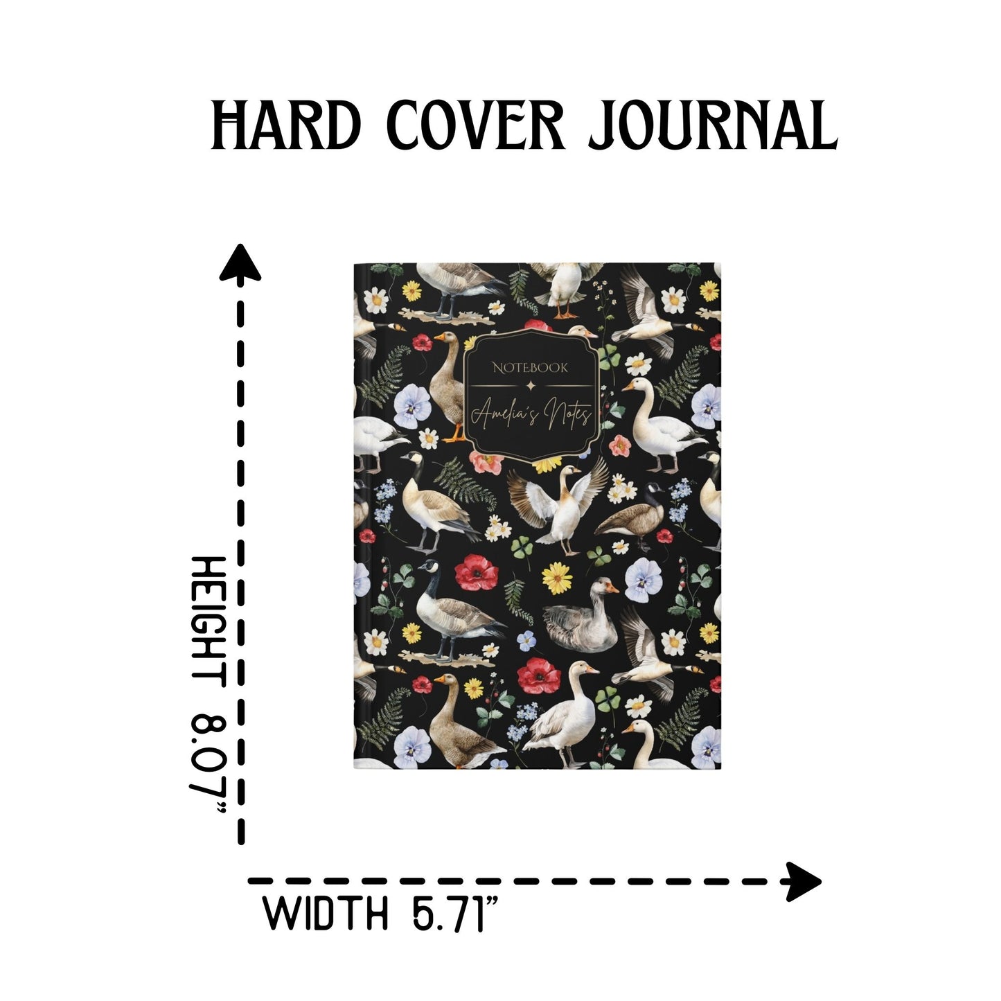 Floral Goose Personalized Journal