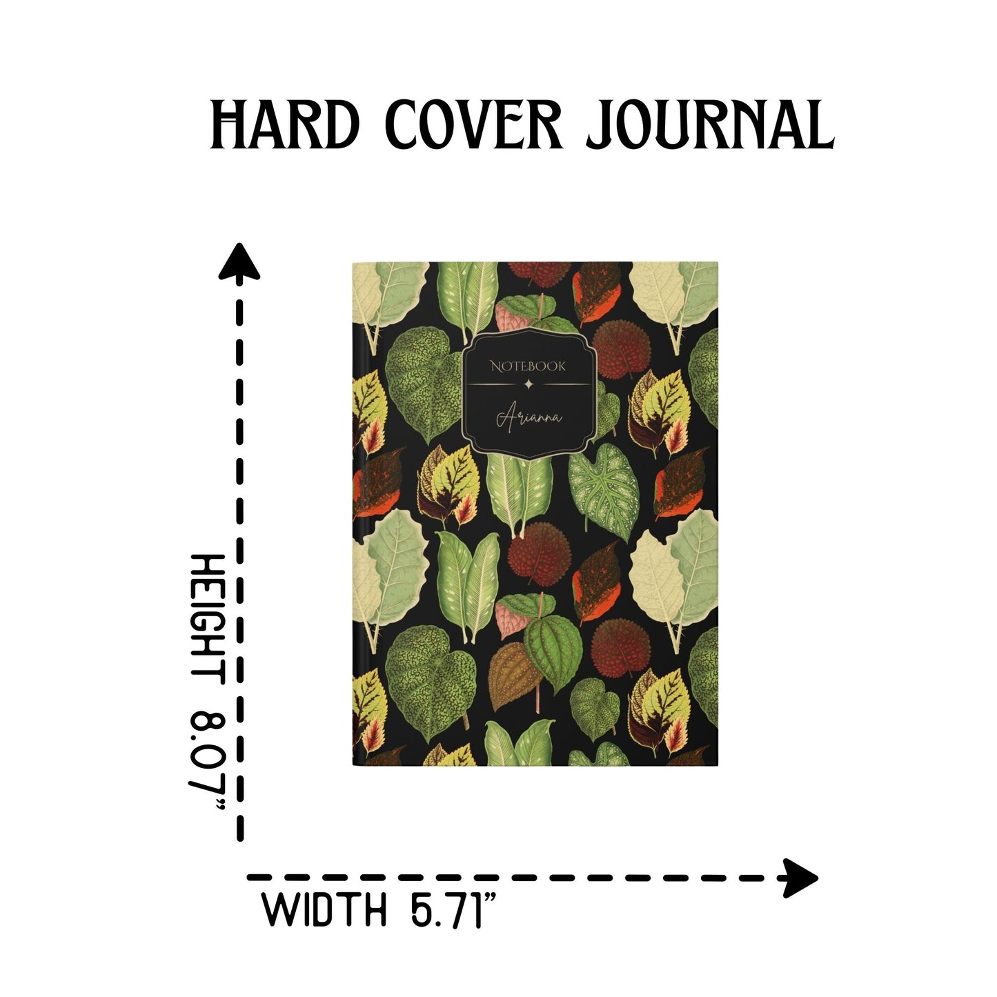 Botanical Leaves Hardcover Journal