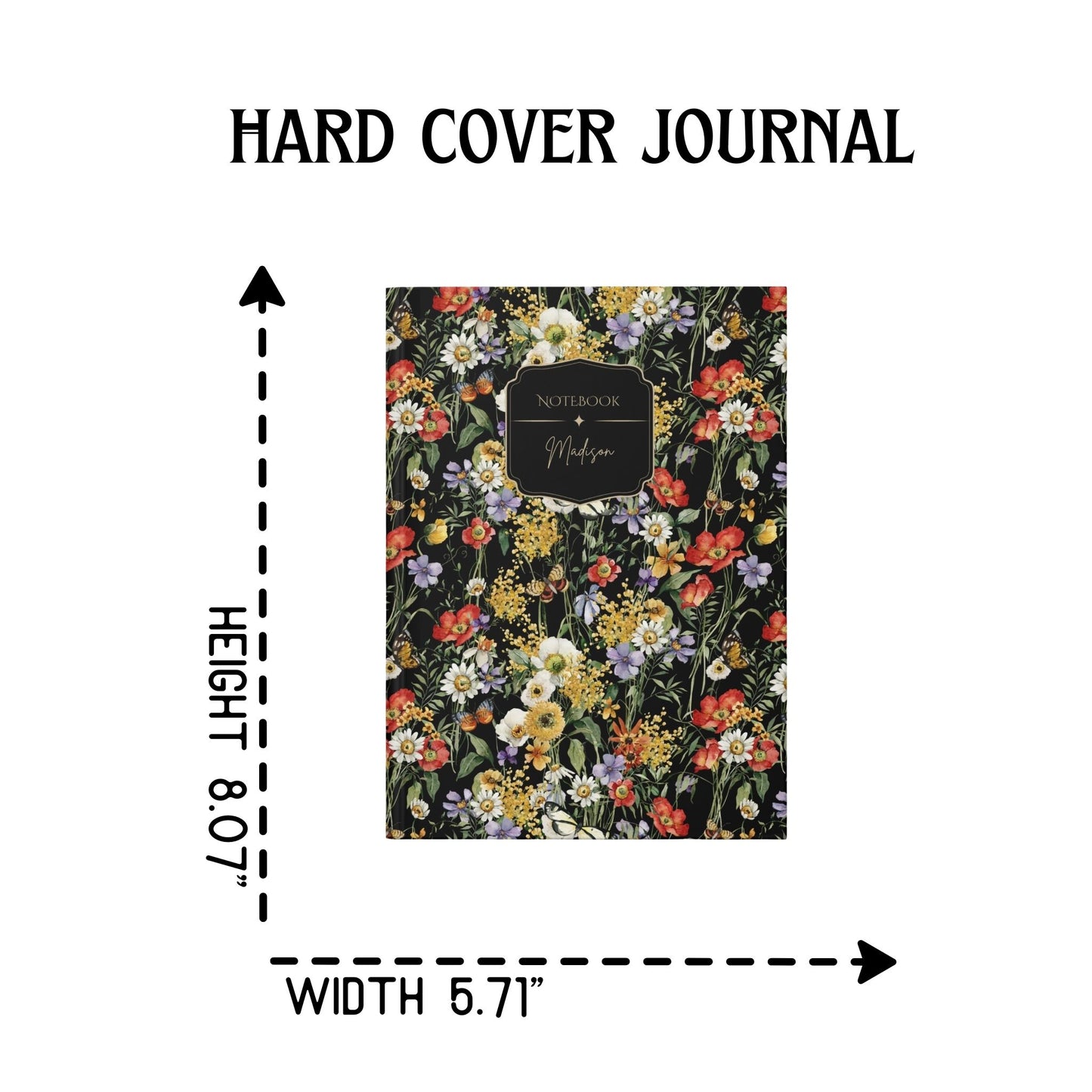 Wildflower Hardcover Personalized Journal